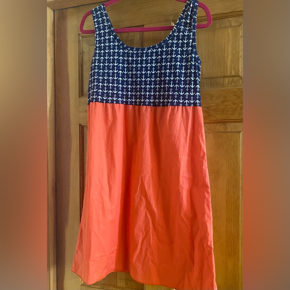 🎉HP🎉LOLLY WOLLY DOODLE Mommy & Me DRESS Nautical Anchors Tank Top Navy Small